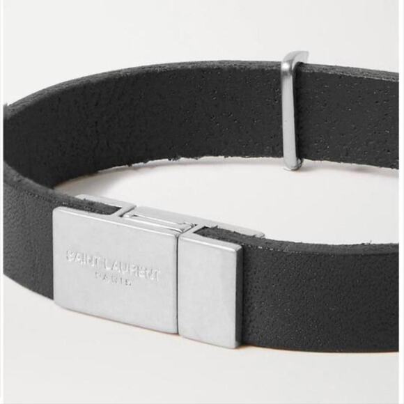 SAINT LAURENT YSL monogram logo leather bracelet - Picture 4 of 4